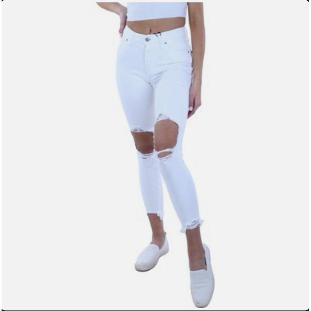 LEVIS 721..HIGH Size 32 RISE..SKINNY..WHITE..ANKLE..DISTRESSED..JEANS NWT